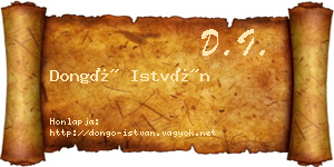 Dongó István névjegykártya
